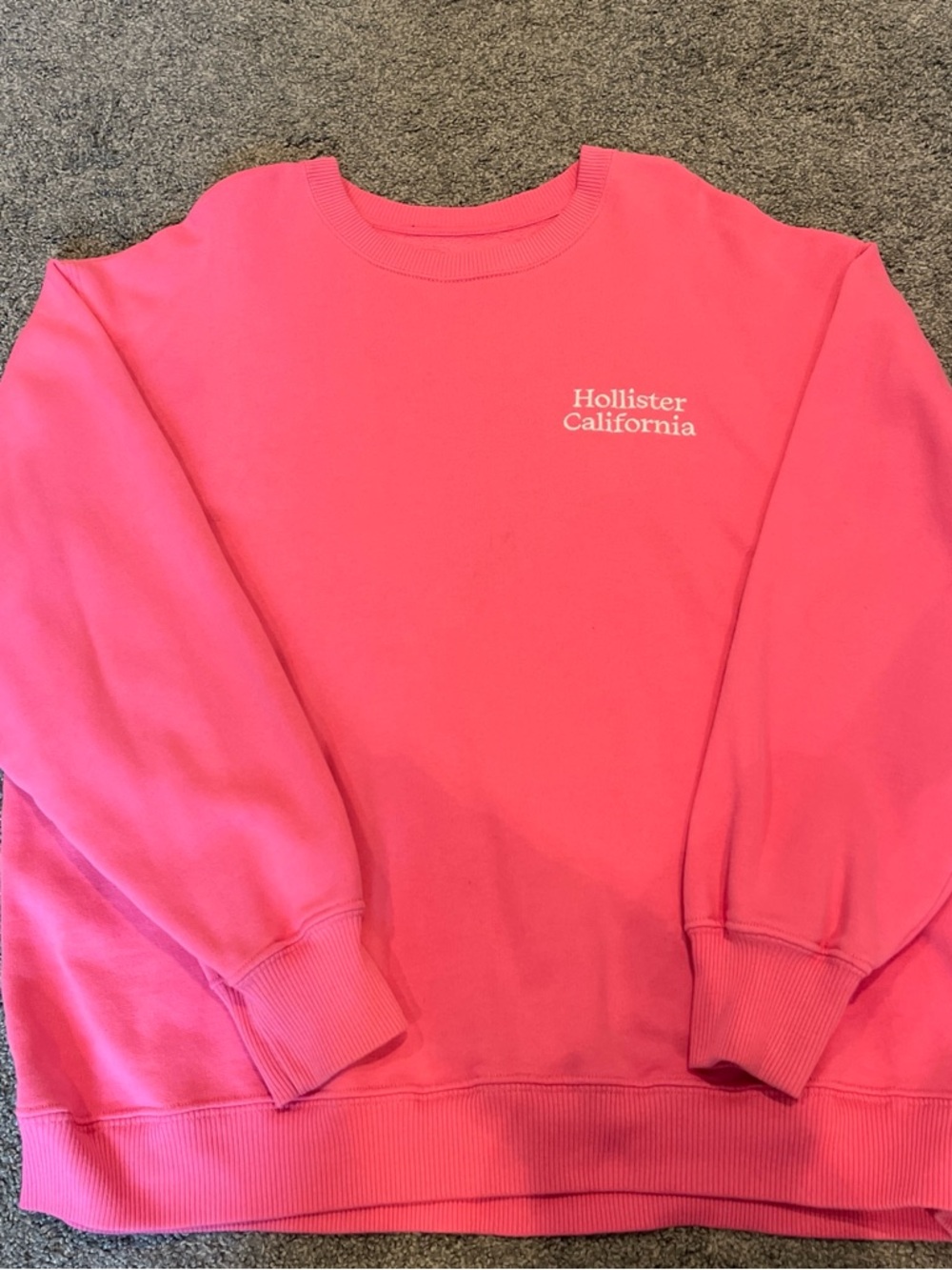 Hollister Pink Crewneck Sweatshirt with Chest Logo